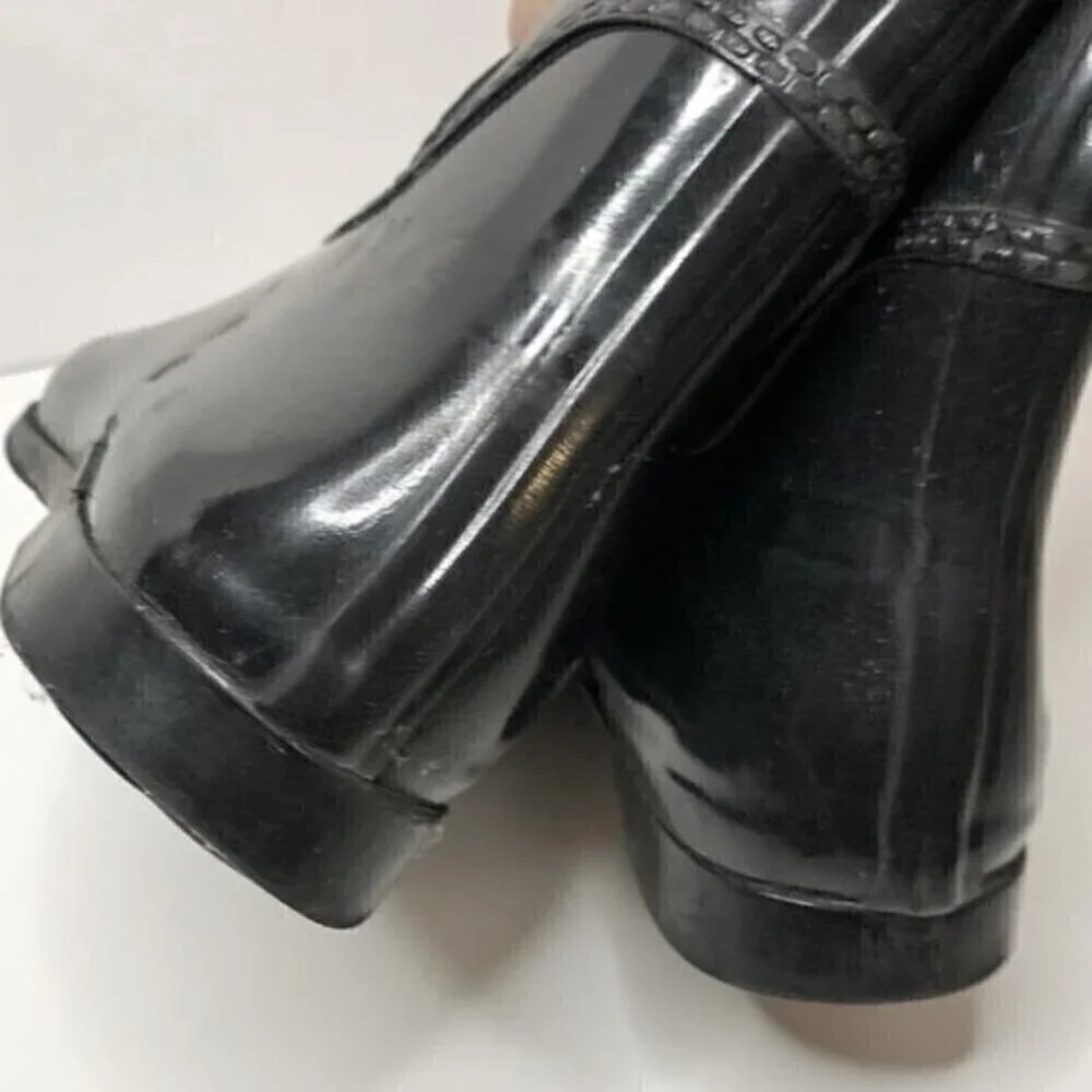 Michael Kors Glossy Shiny Rubber Rain Goulash Pull On Waterproof Short Boots